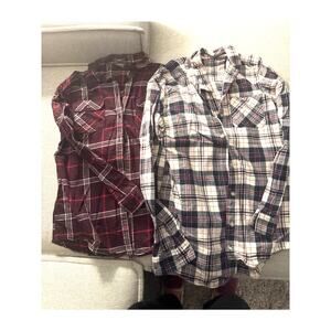 2 Eddie Bauer Flannel Shirts - Medium
